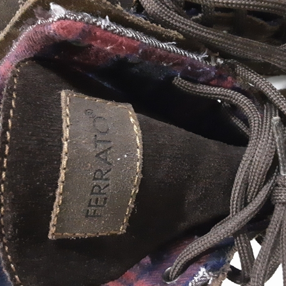 Ferrato men's leather Biker boots 6 Y2k Granpa Brown - Picture 4 of 9